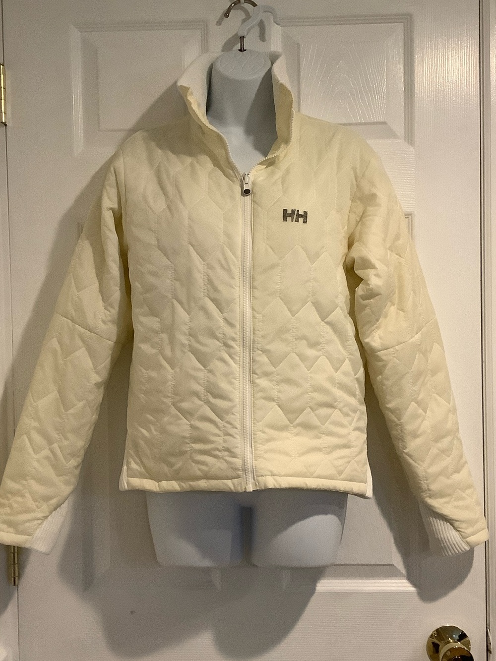 HELLY HANSEN Cream Reversible Quilted Boating Sailing Warm Windbreaker Jacket S